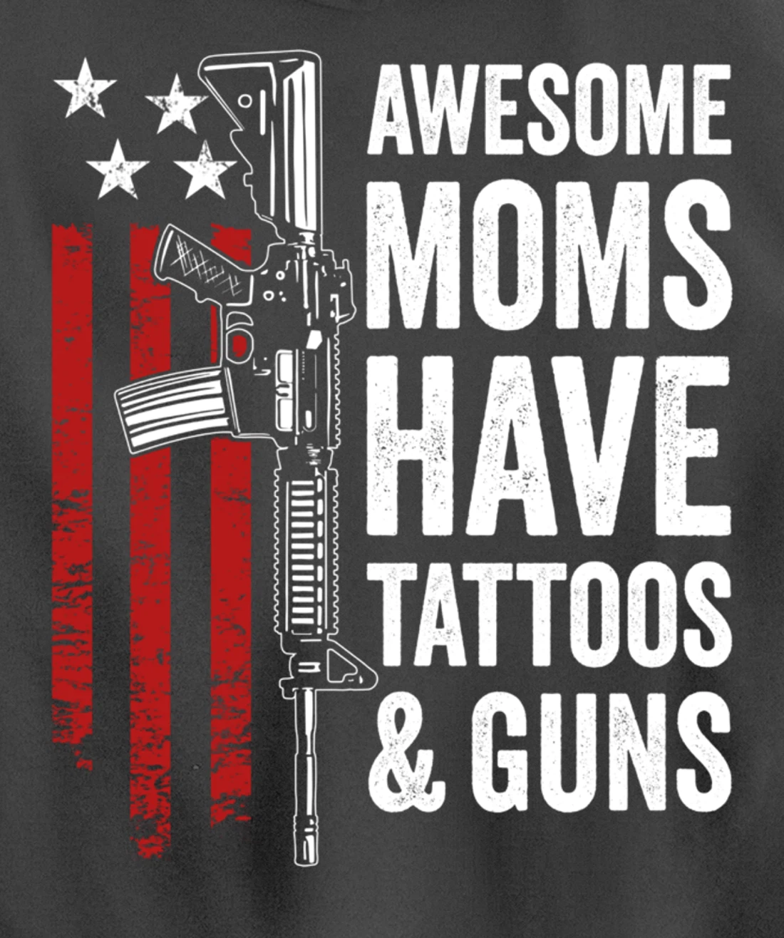 Awesome Moms Have Tattoos & Guns - Funny Womens Gun Tattoo Pullover Hoodie