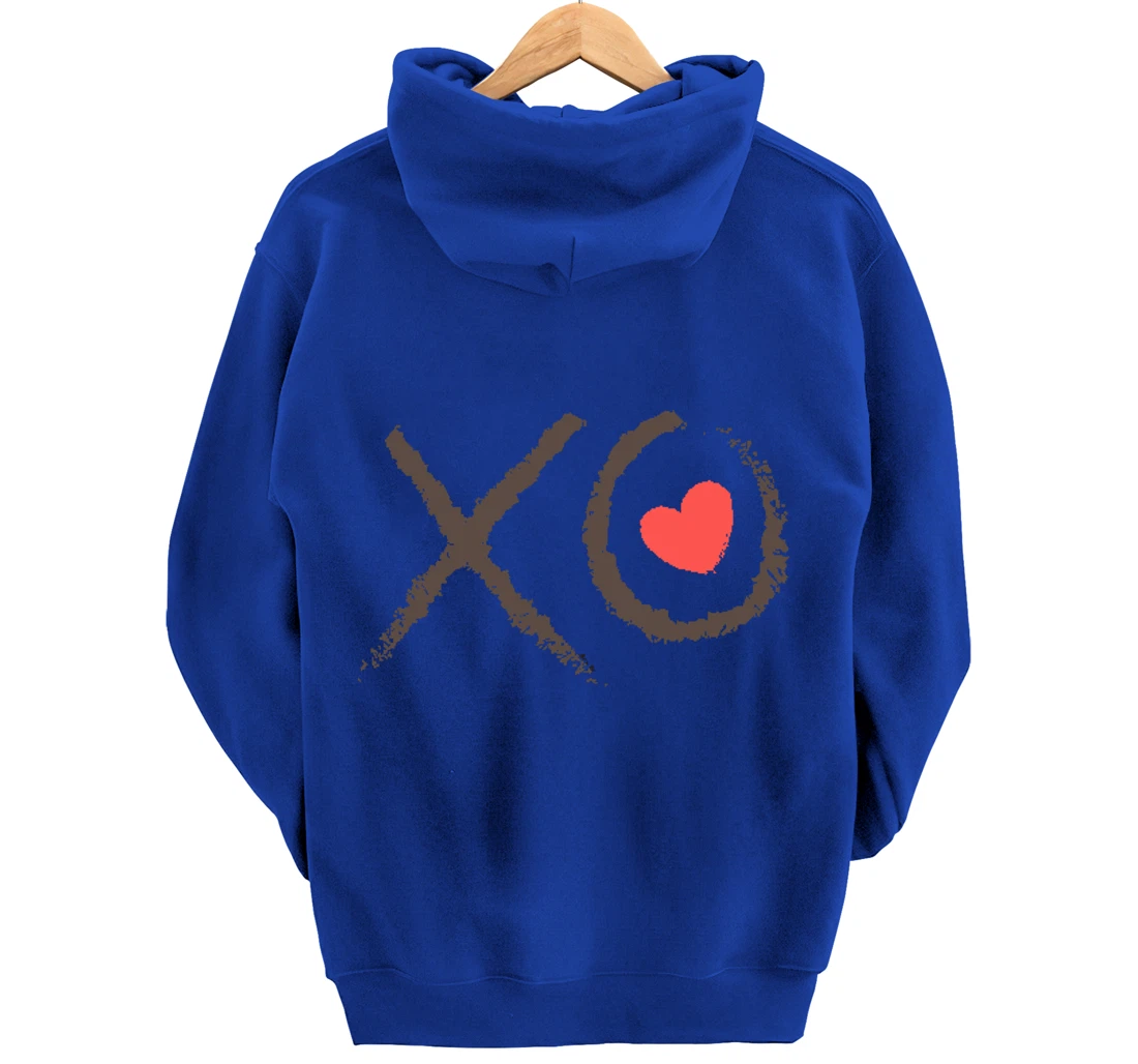 Valentines Day XOXO Heart Love Hug Kiss XO Hugs & Kisses Pullover Hoodie