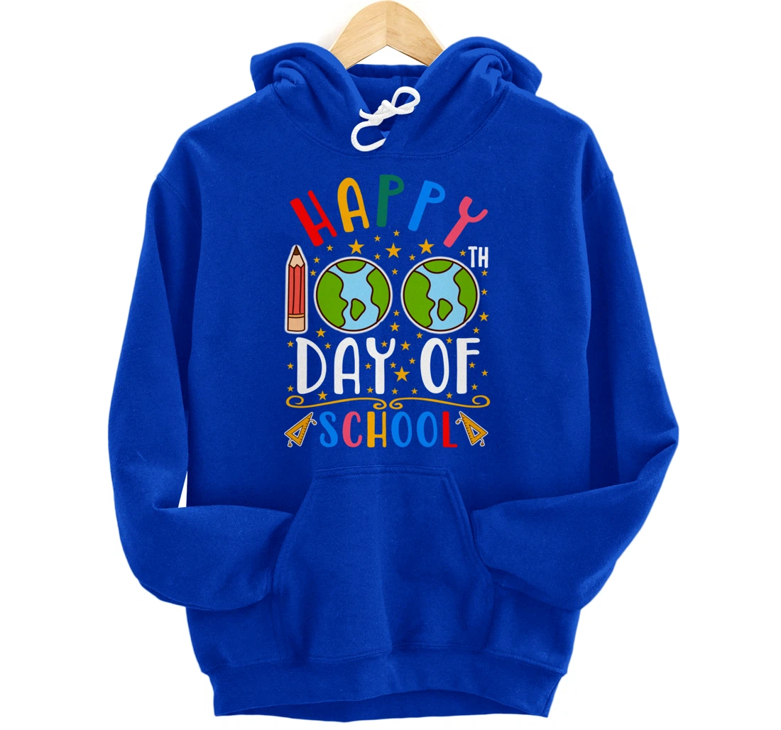 Happy 100th Day of School Teacher Student 100 Days Gifts Pullover Hoodie
