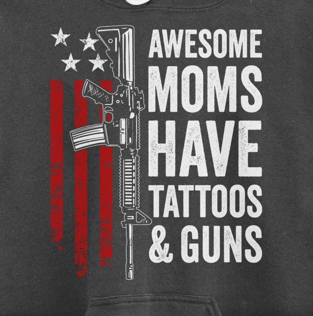 Awesome Moms Have Tattoos & Guns - Funny Womens Gun Tattoo Pullover Hoodie