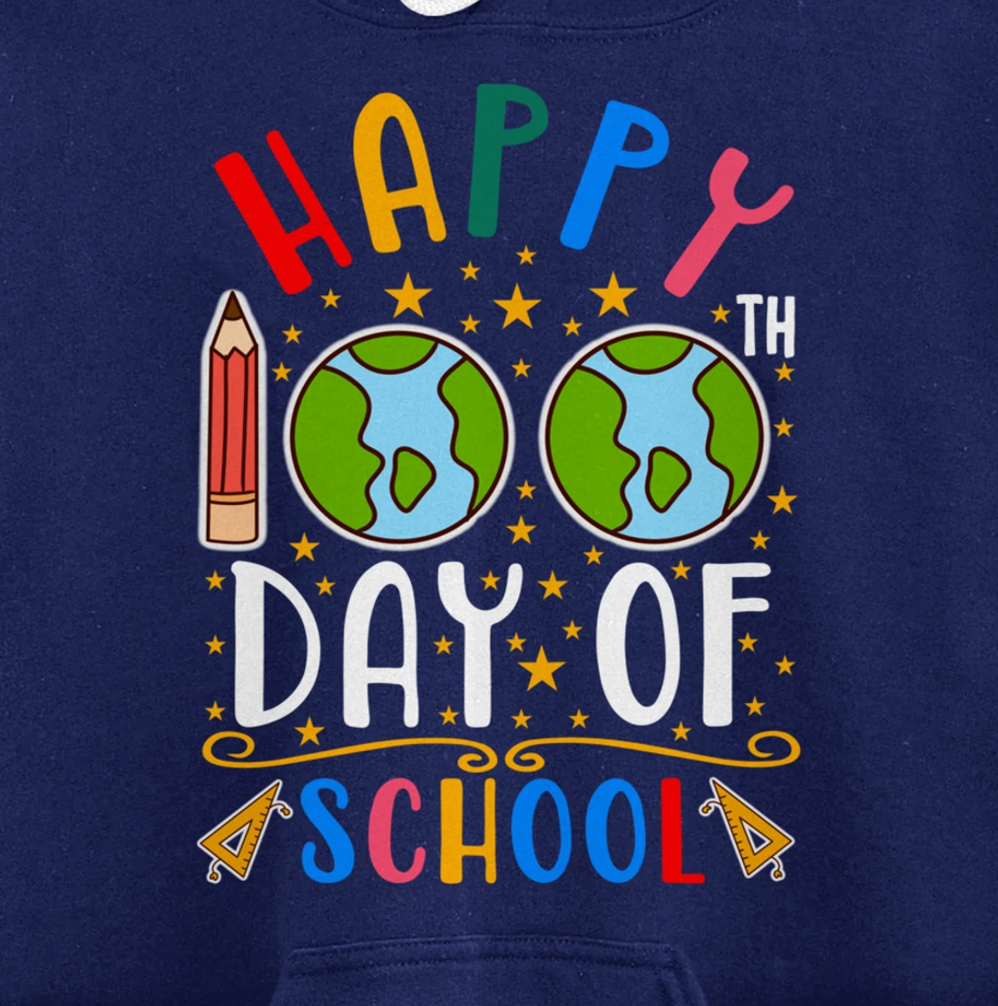 Happy 100th Day of School Teacher Student 100 Days Gifts Pullover Hoodie