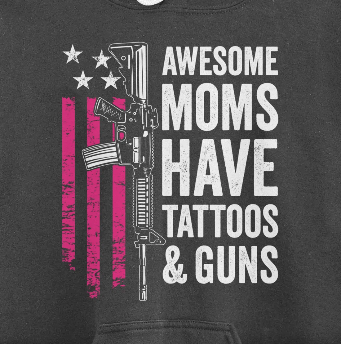 Awesome Moms Have Tattoos & Guns - Tattoo Funny Gun -ON BACK Pullover Hoodie