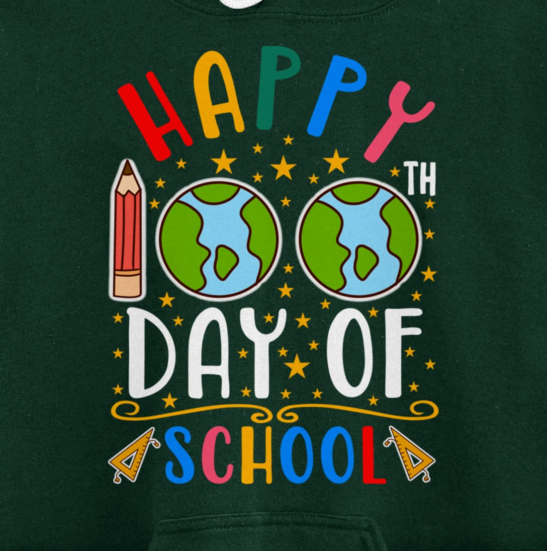 Happy 100th Day of School Teacher Student 100 Days Gifts Pullover Hoodie