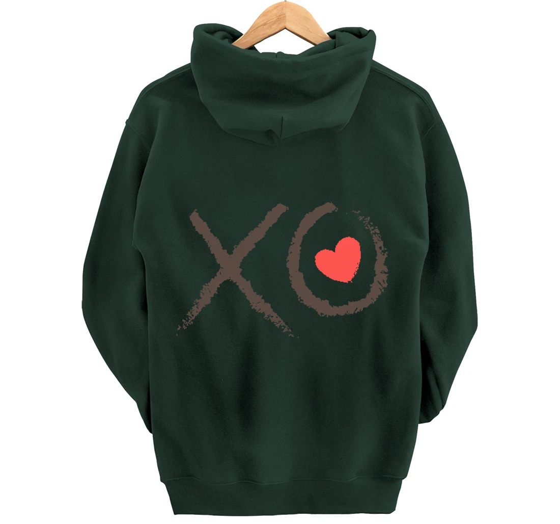 Valentines Day XOXO Heart Love Hug Kiss XO Hugs & Kisses Pullover Hoodie