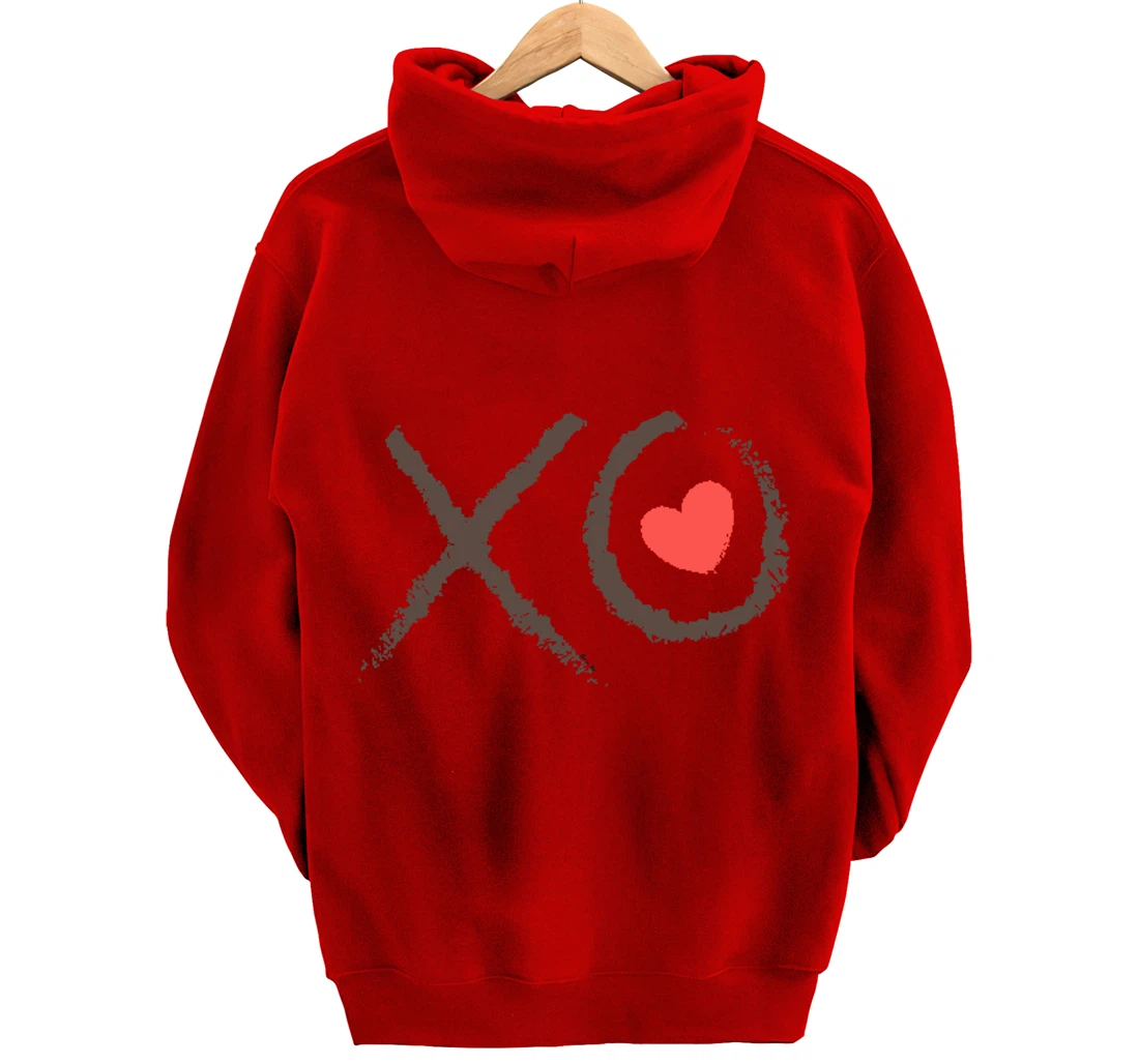 Valentines Day XOXO Heart Love Hug Kiss XO Hugs & Kisses Pullover Hoodie