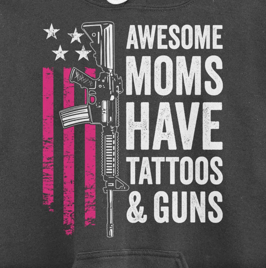 Awesome Moms Have Tattoos & Guns - Tattoo Funny Womens Gun Pullover Hoodie