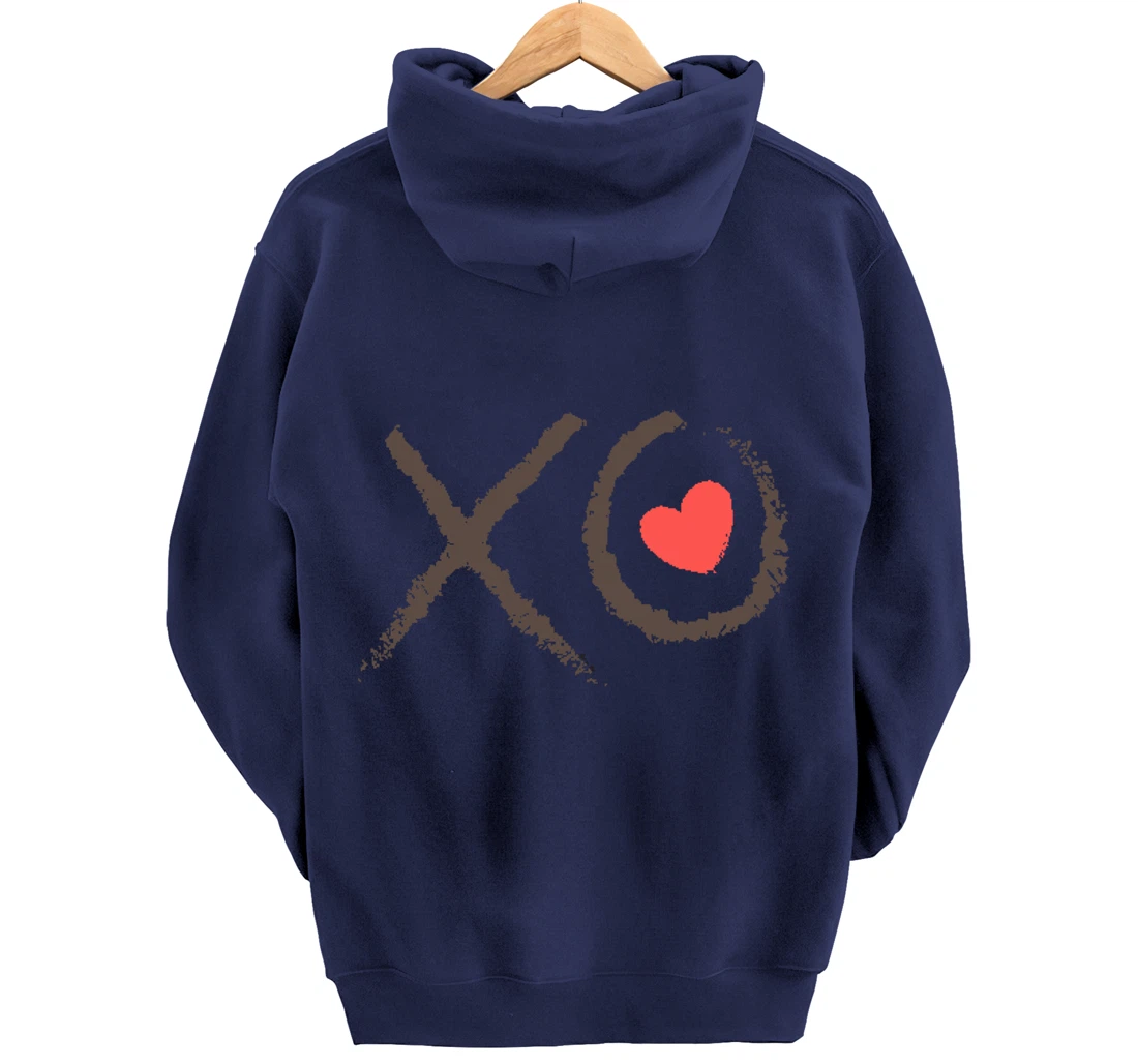 Valentines Day XOXO Heart Love Hug Kiss XO Hugs & Kisses Pullover Hoodie