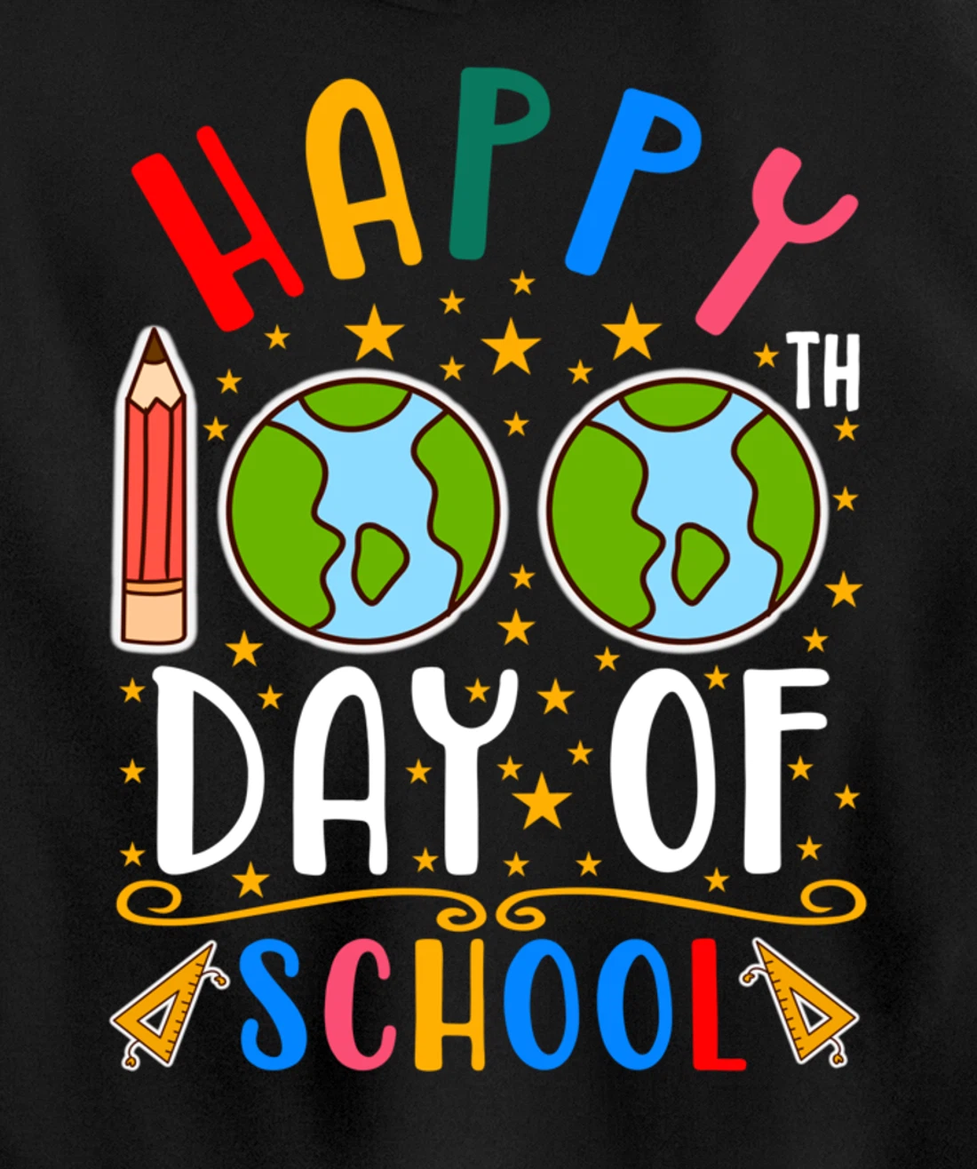 Happy 100th Day of School Teacher Student 100 Days Gifts Pullover Hoodie