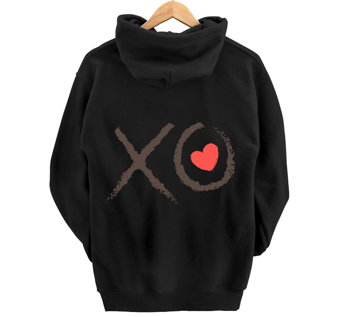 Valentines Day XOXO Heart Love Hug Kiss XO Hugs & Kisses Pullover Hoodie