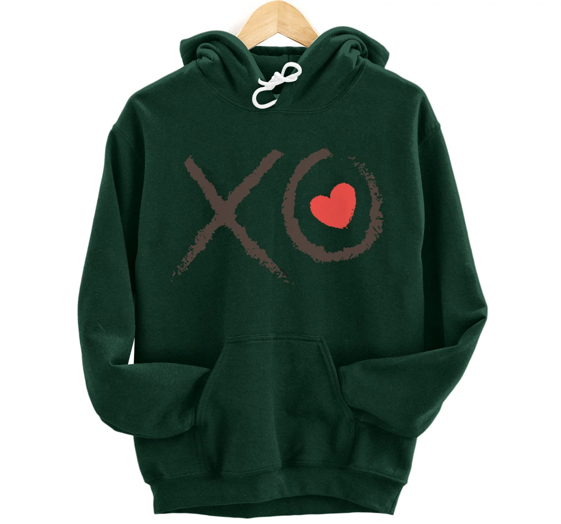 Valentines Day XOXO Heart Love Hug Kiss XO Hugs & Kisses Pullover Hoodie