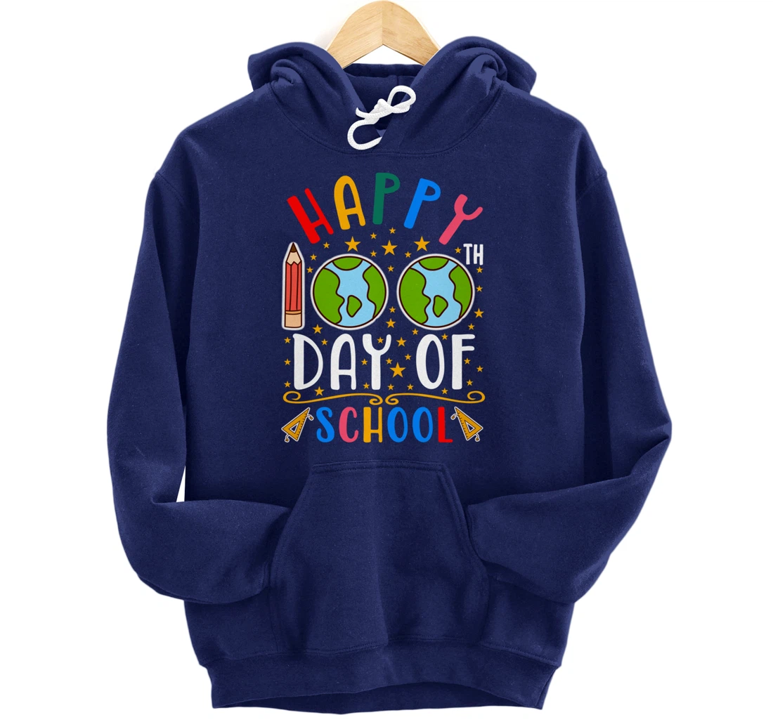 Happy 100th Day of School Teacher Student 100 Days Gifts Pullover Hoodie