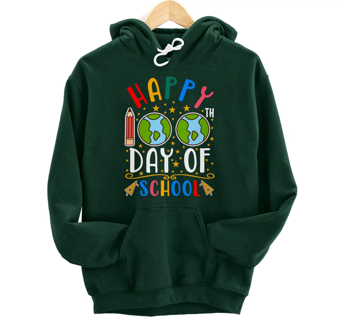 Happy 100th Day of School Teacher Student 100 Days Gifts Pullover Hoodie