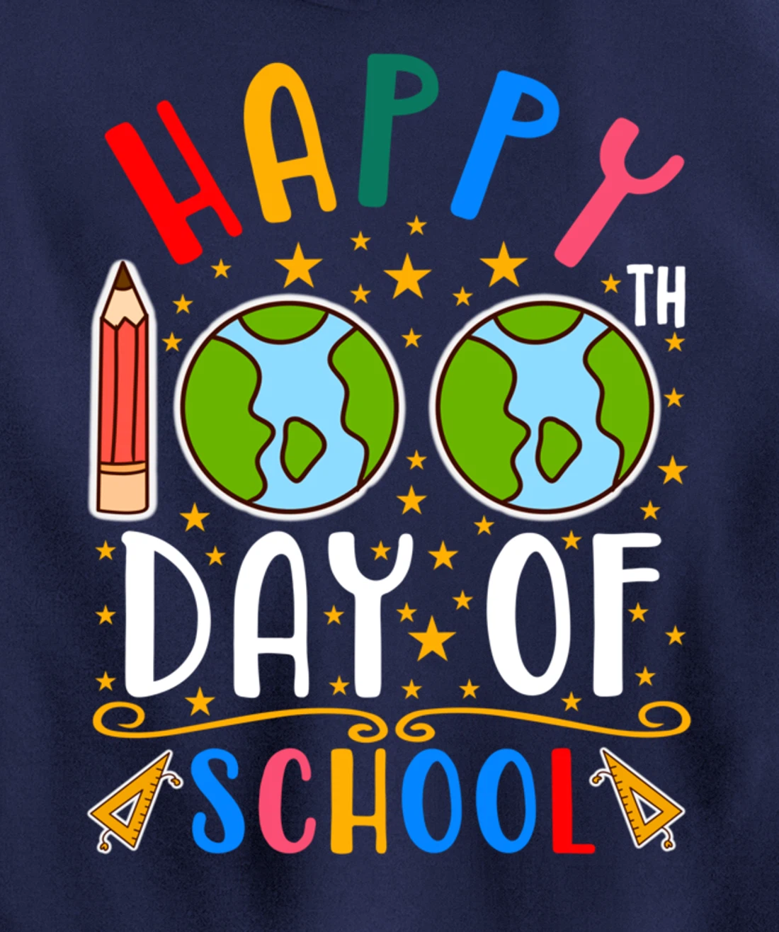 Happy 100th Day of School Teacher Student 100 Days Gifts Pullover Hoodie