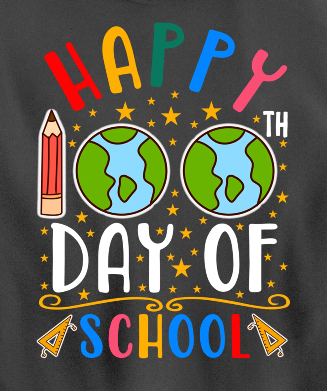 Happy 100th Day of School Teacher Student 100 Days Gifts Pullover Hoodie