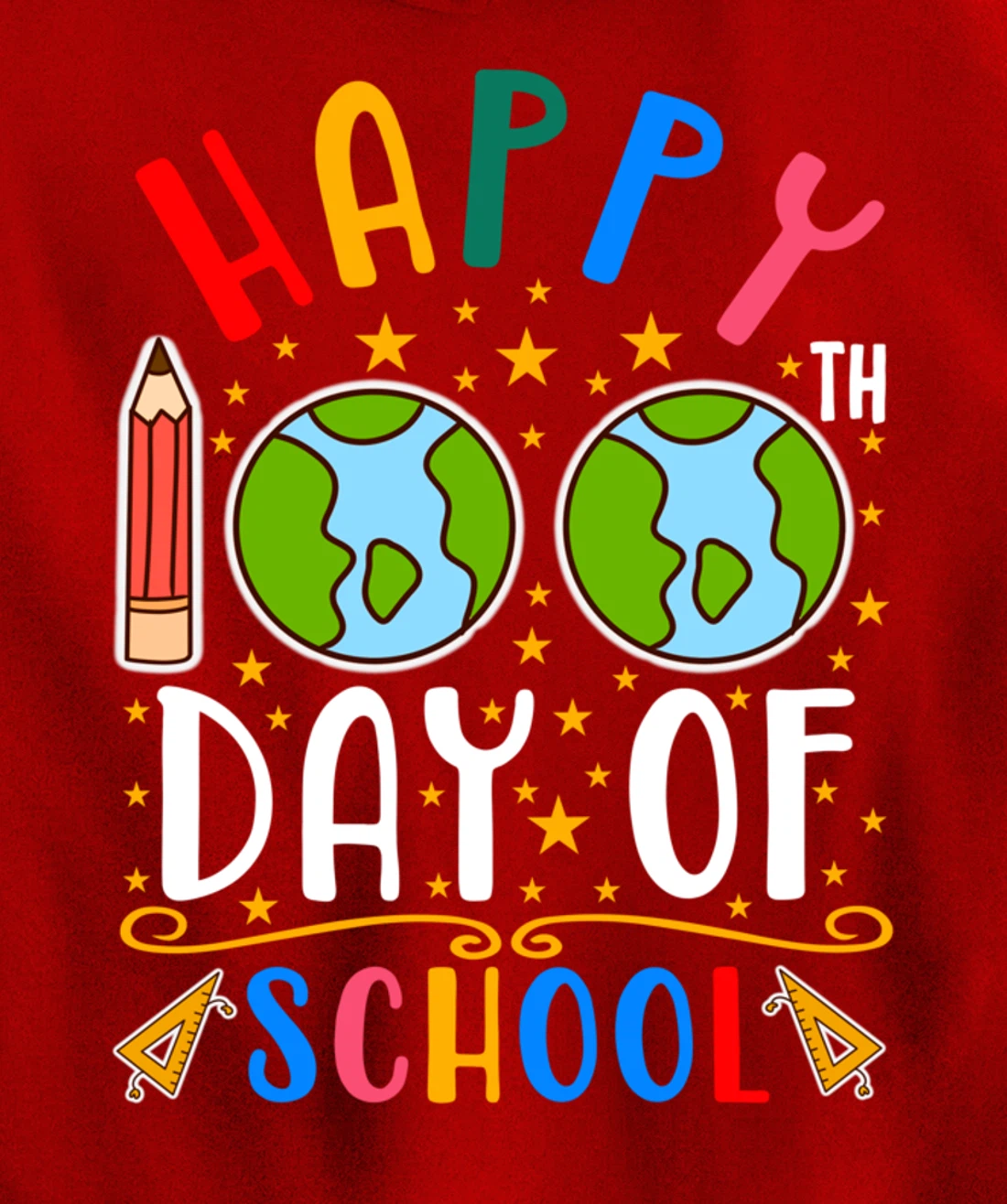 Happy 100th Day of School Teacher Student 100 Days Gifts Pullover Hoodie