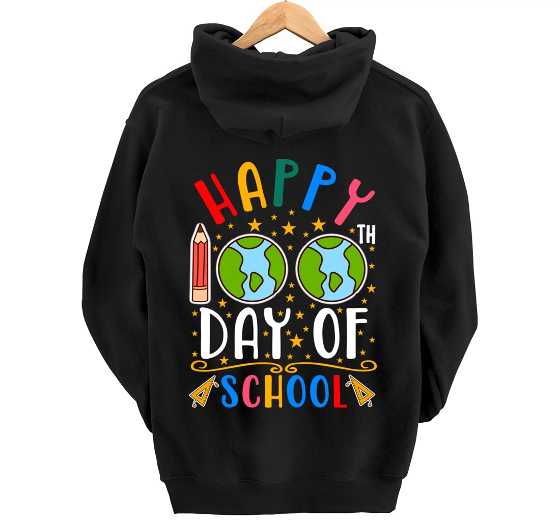 Happy 100th Day of School Teacher Student 100 Days Gifts Pullover Hoodie