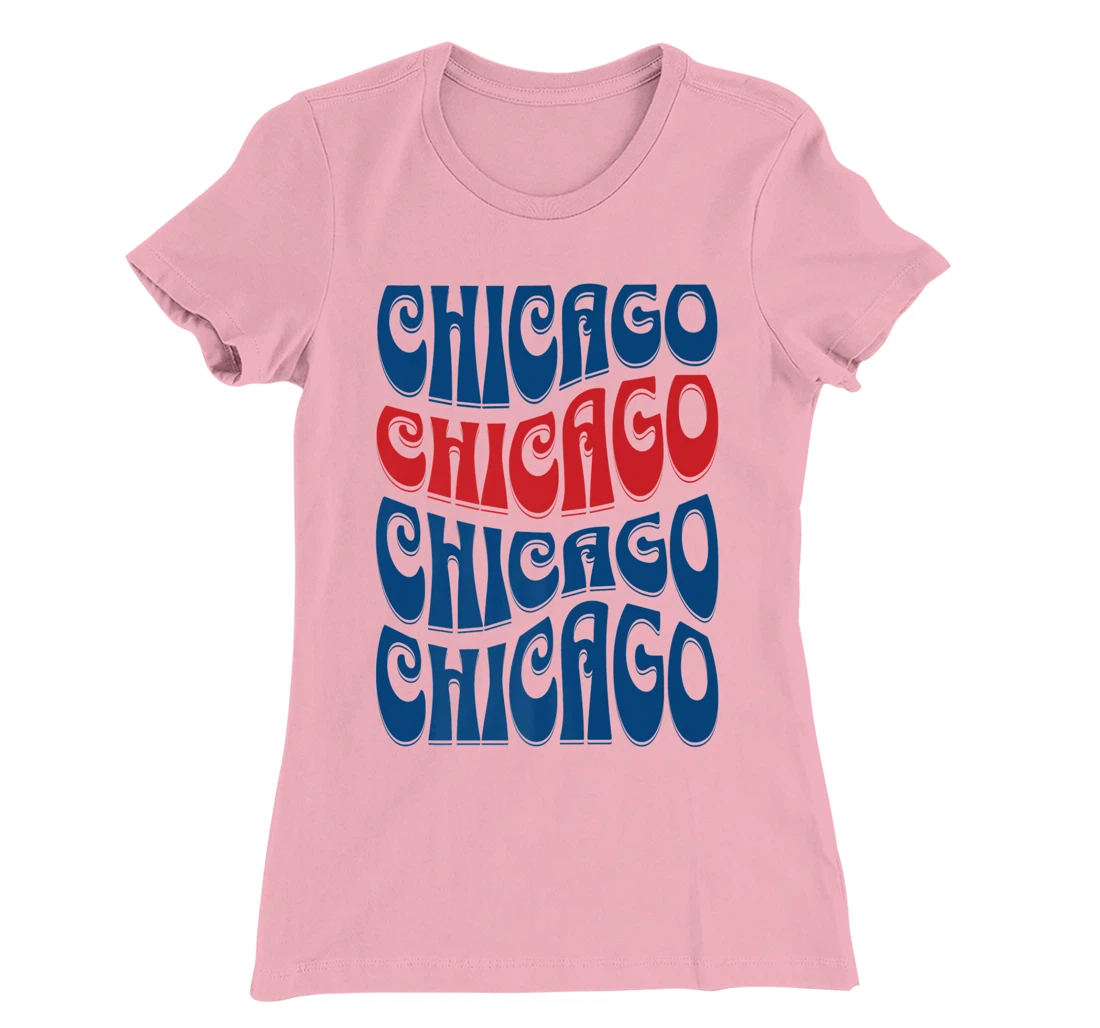 Awesome Chicago Illinois Groovy Retro 60s 70s Style Design T-Shirt, Kid T-Shirt and Women T-Shirt