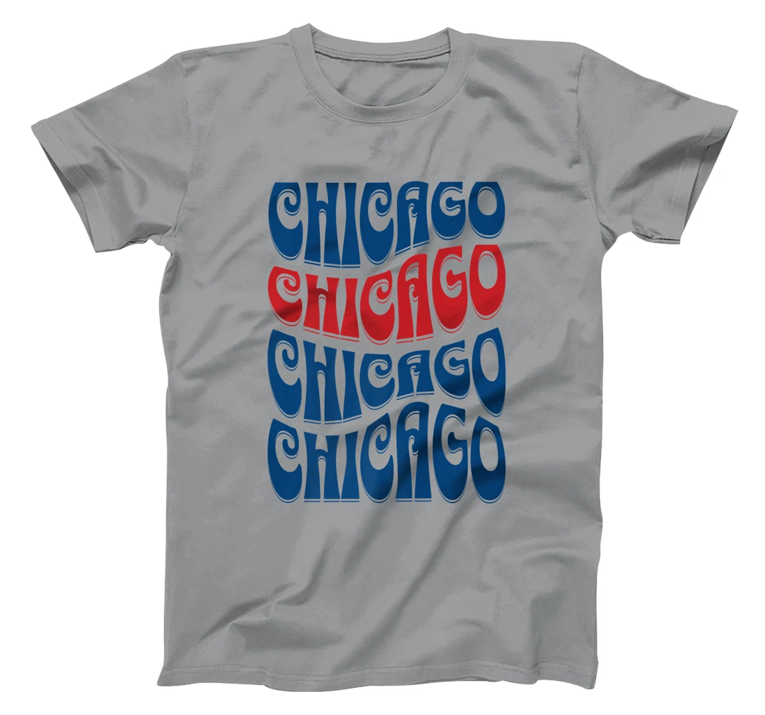 Awesome Chicago Illinois Groovy Retro 60s 70s Style Design T-Shirt, Kid T-Shirt and Women T-Shirt