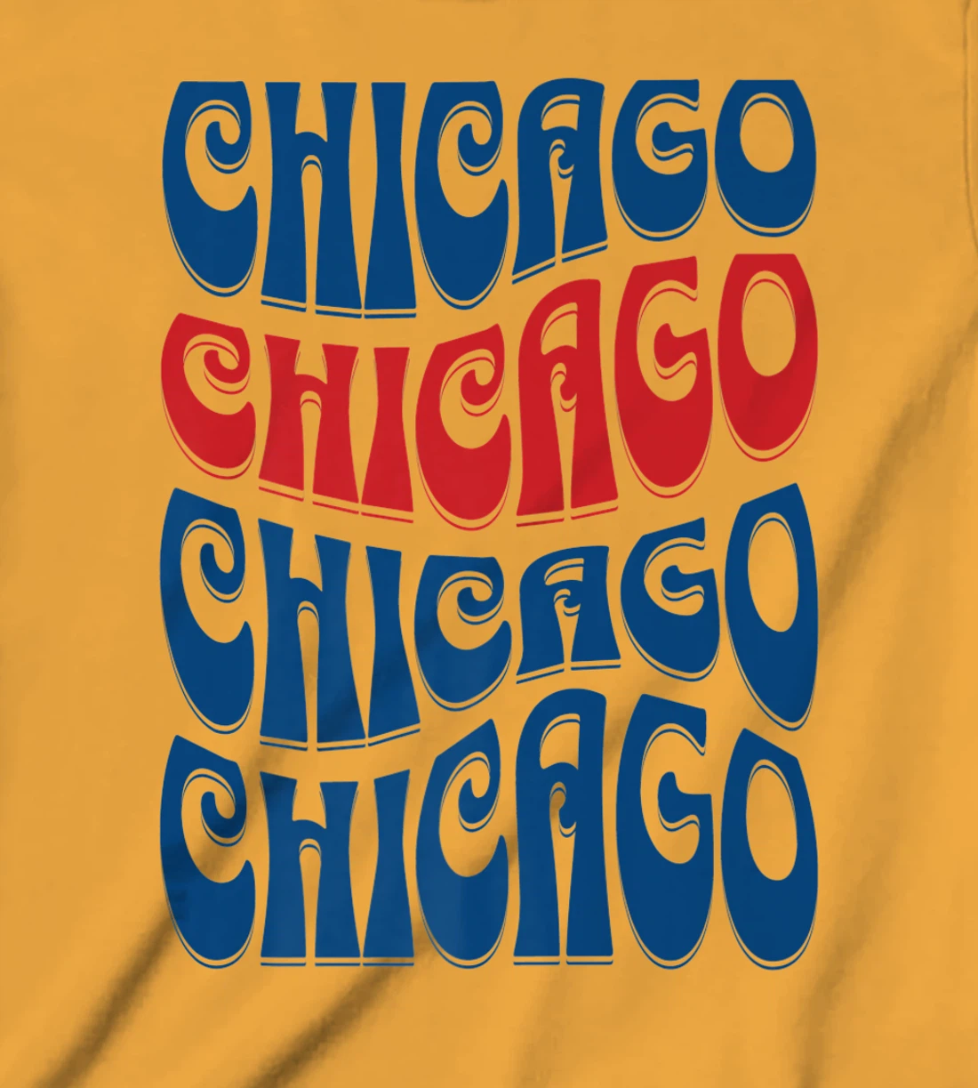 Awesome Chicago Illinois Groovy Retro 60s 70s Style Design T-Shirt, Kid T-Shirt and Women T-Shirt