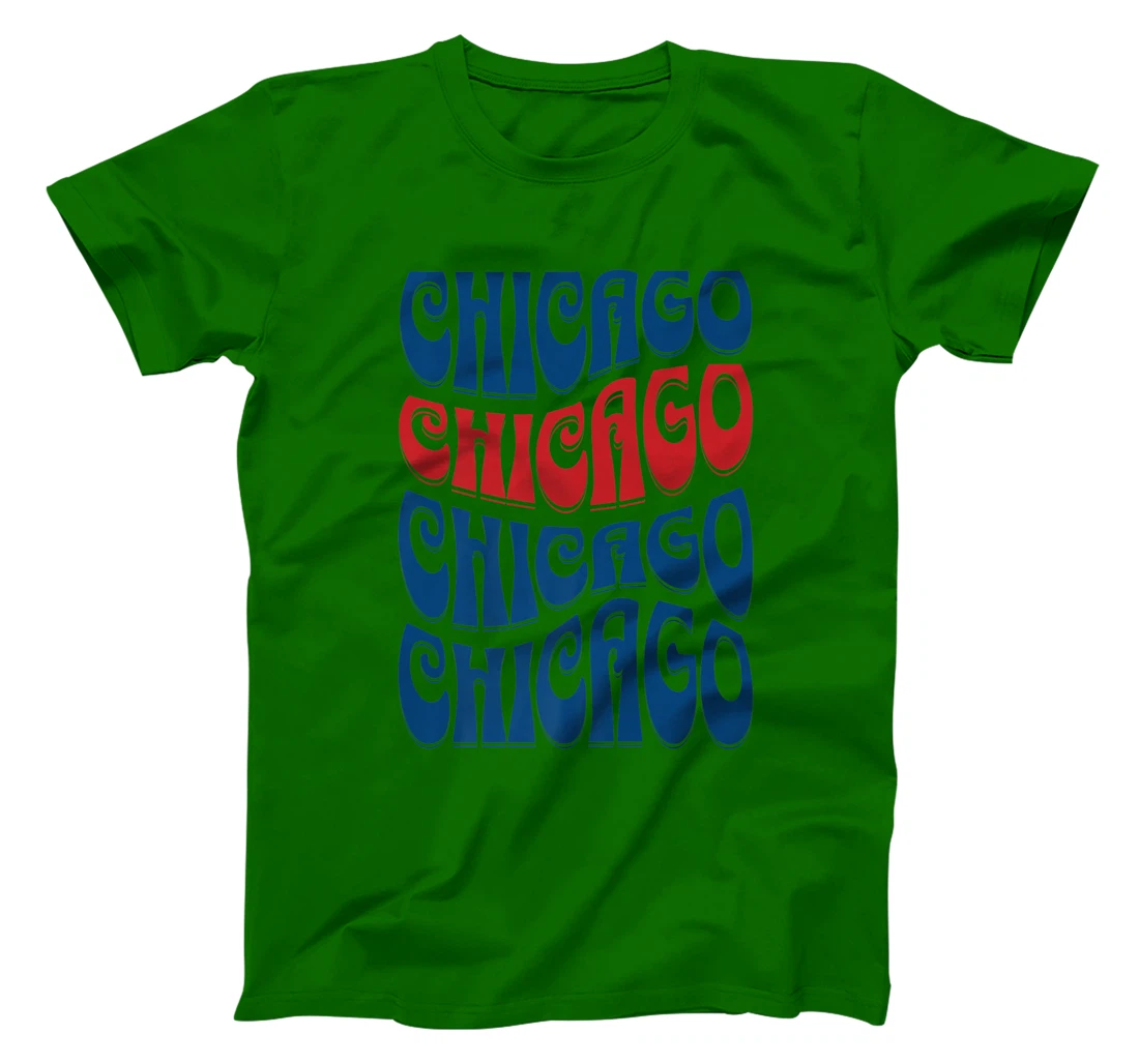 Awesome Chicago Illinois Groovy Retro 60s 70s Style Design T-Shirt, Kid T-Shirt and Women T-Shirt