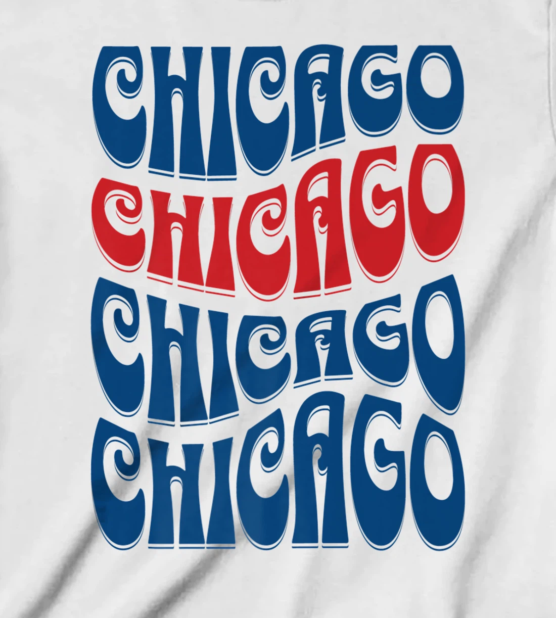 Awesome Chicago Illinois Groovy Retro 60s 70s Style Design T-Shirt, Kid T-Shirt and Women T-Shirt