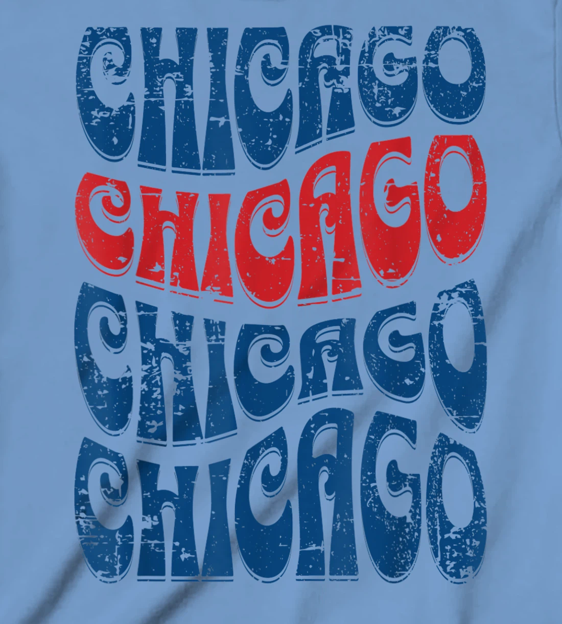 Awesome Chicago Illinois Groovy Retro Distressed Design T-Shirt, Kid T-Shirt and Women T-Shirt