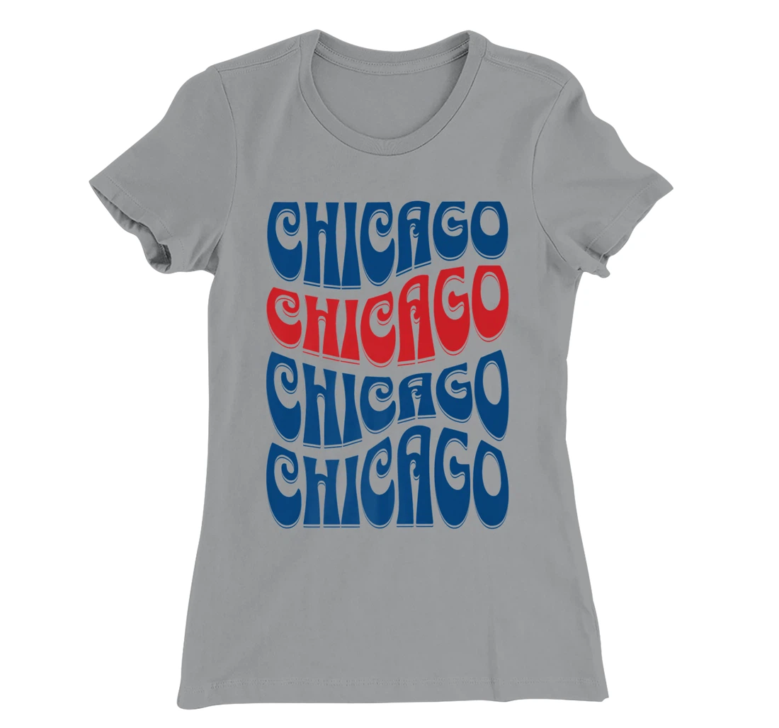 Awesome Chicago Illinois Groovy Retro 60s 70s Style Design T-Shirt, Kid T-Shirt and Women T-Shirt