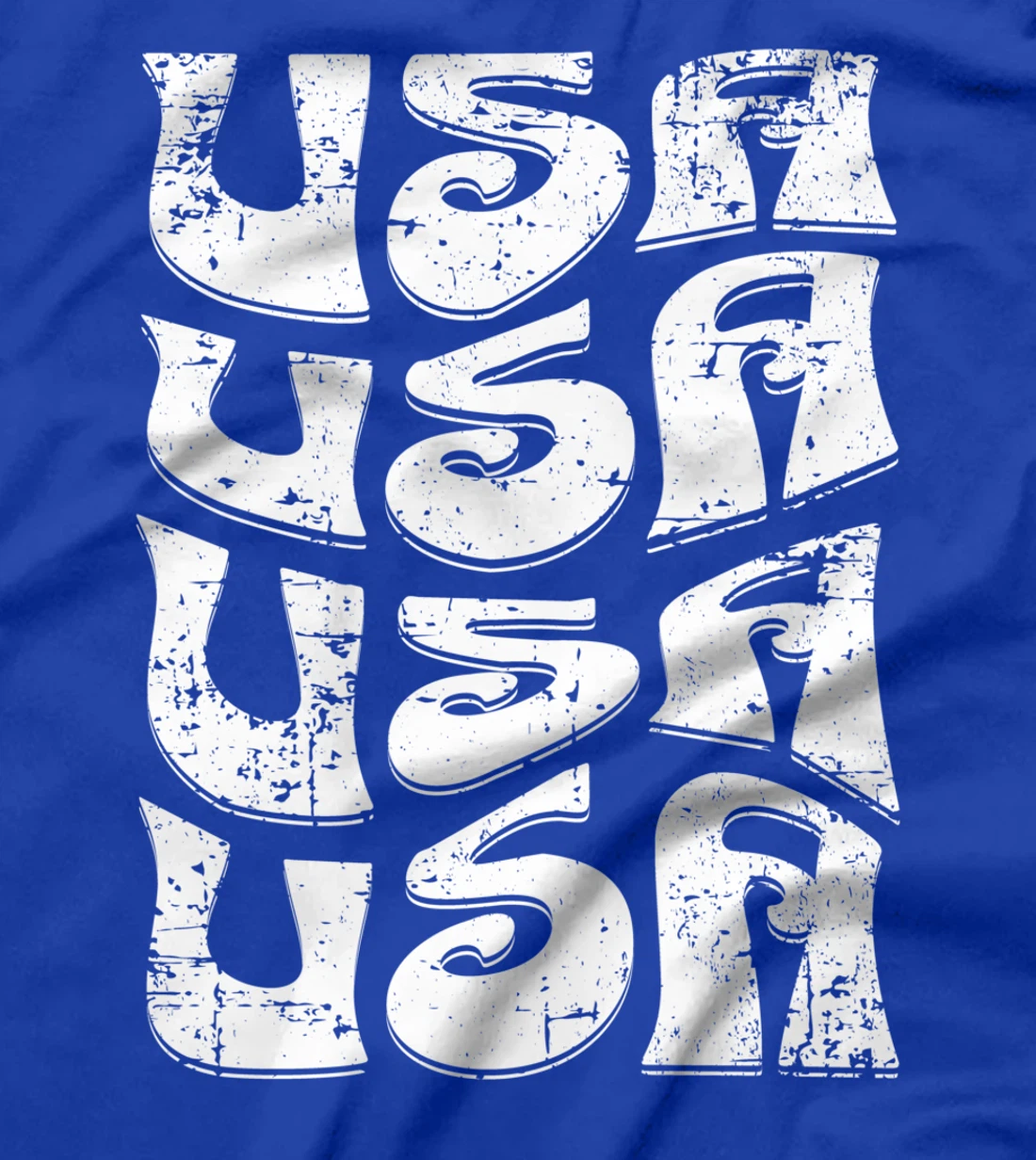 USA Groovy Retro 60s 70s Style Patriotic Distressed Design T-Shirt