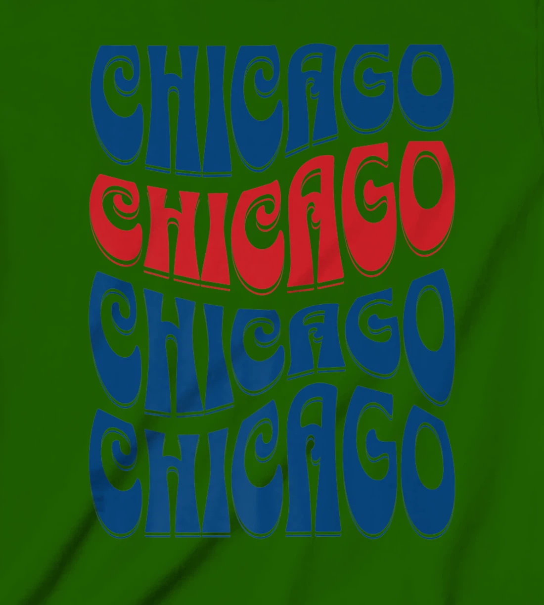 Awesome Chicago Illinois Groovy Retro 60s 70s Style Design T-Shirt, Kid T-Shirt and Women T-Shirt