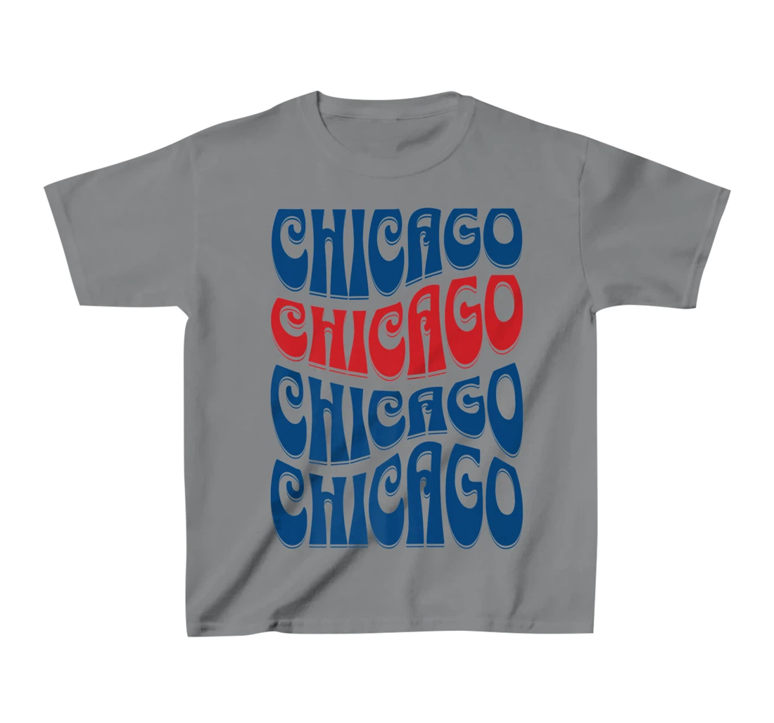 Awesome Chicago Illinois Groovy Retro 60s 70s Style Design T-Shirt, Kid T-Shirt and Women T-Shirt