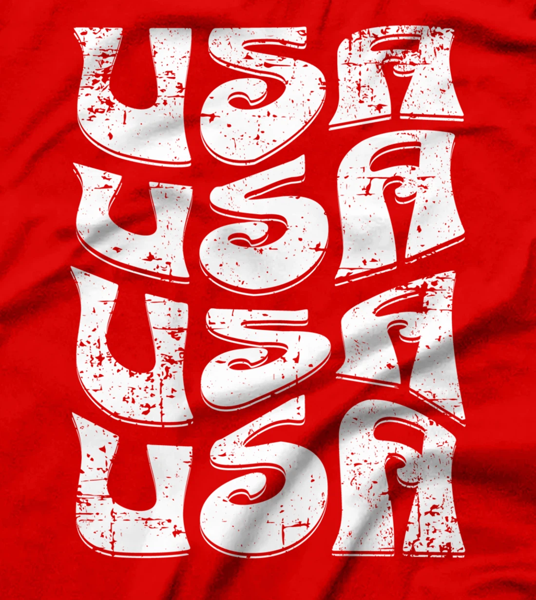 USA Groovy Retro 60s 70s Style Patriotic Distressed Design T-Shirt