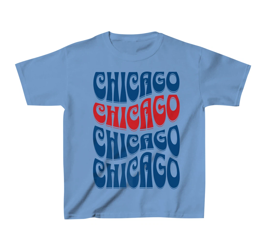 Awesome Chicago Illinois Groovy Retro 60s 70s Style Design T-Shirt, Kid T-Shirt and Women T-Shirt