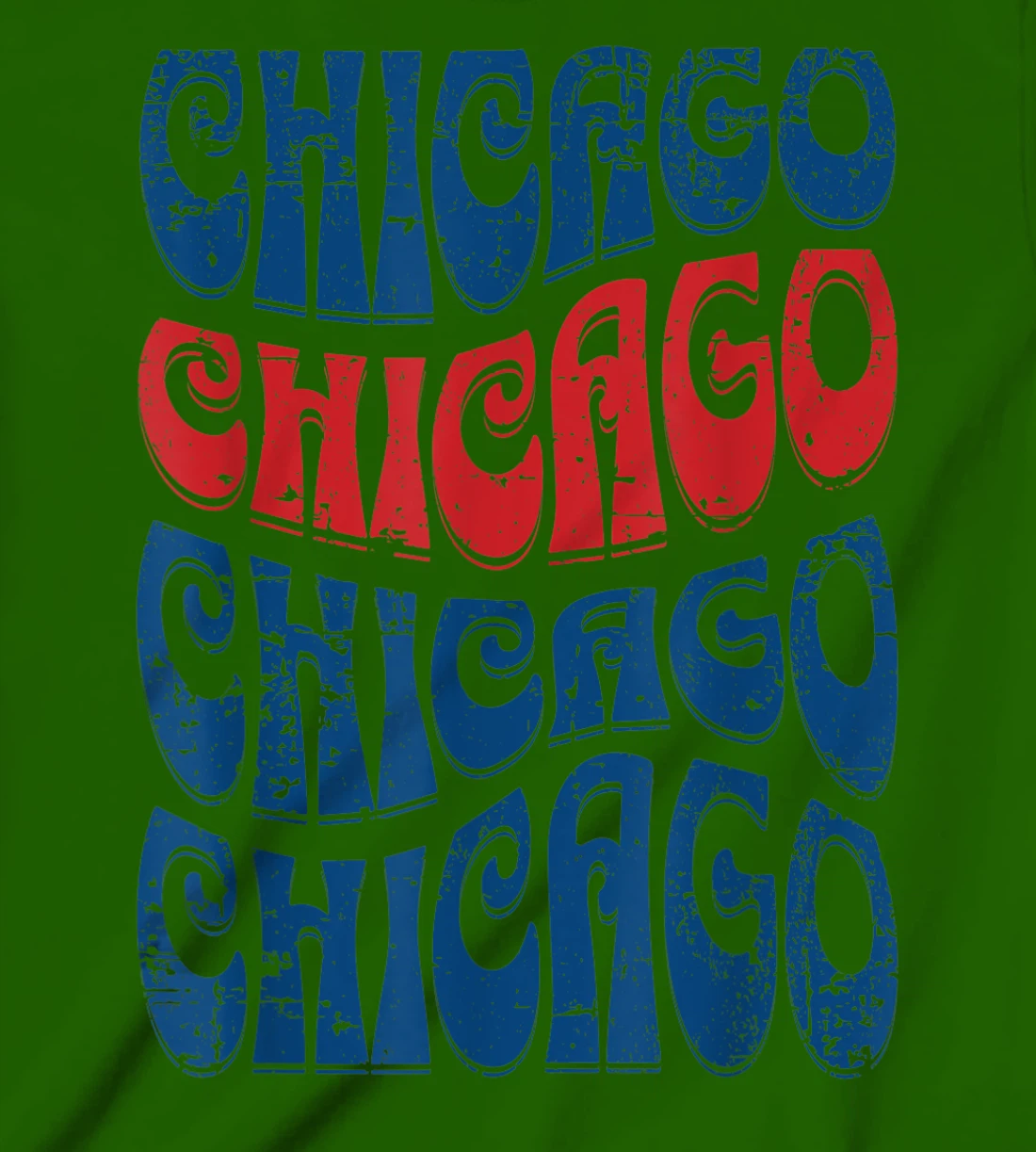 Awesome Chicago Illinois Groovy Retro Distressed Design T-Shirt, Kid T-Shirt and Women T-Shirt