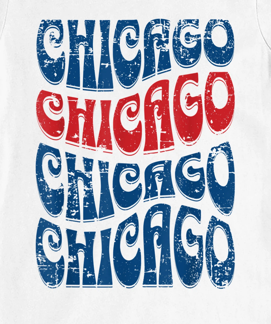 Awesome Chicago Illinois Groovy Retro Distressed Design T-Shirt, Kid T-Shirt and Women T-Shirt