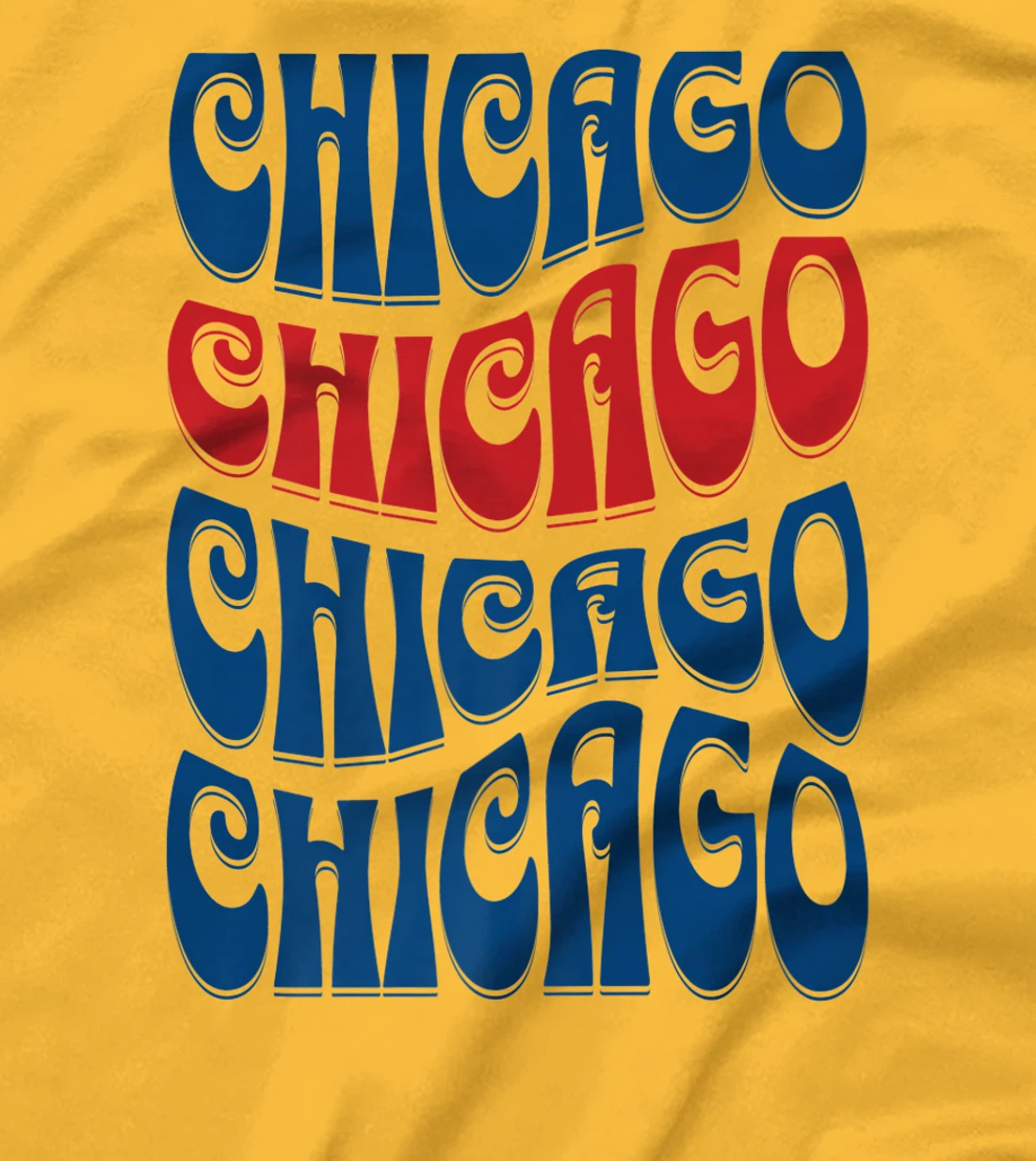 Awesome Chicago Illinois Groovy Retro 60s 70s Style Design T-Shirt, Kid T-Shirt and Women T-Shirt