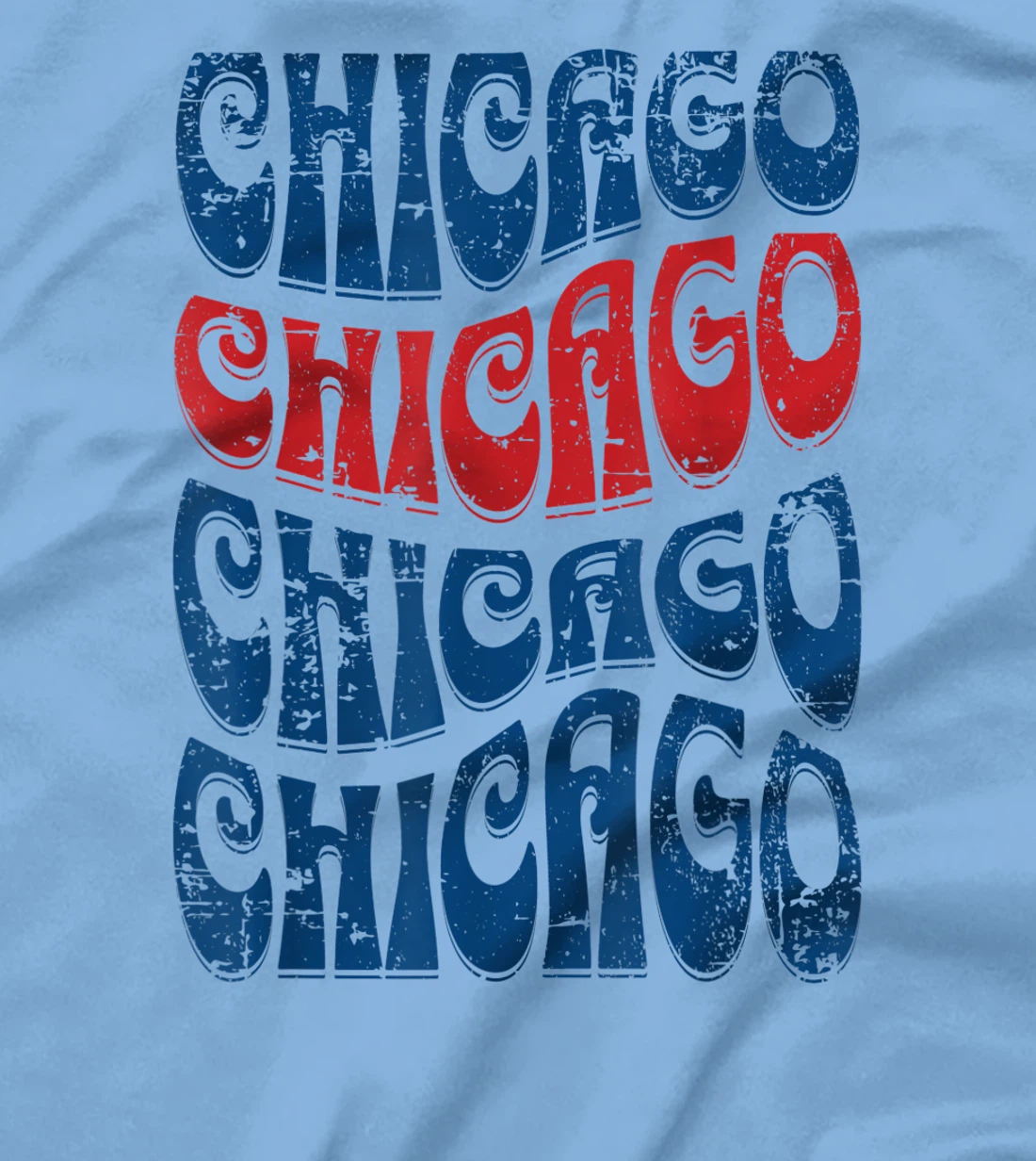 Awesome Chicago Illinois Groovy Retro Distressed Design T-Shirt, Kid T-Shirt and Women T-Shirt
