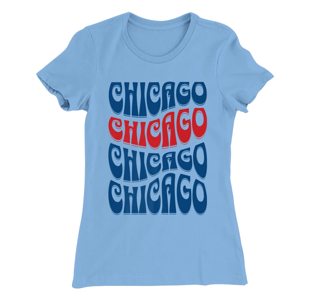 Awesome Chicago Illinois Groovy Retro 60s 70s Style Design T-Shirt, Kid T-Shirt and Women T-Shirt