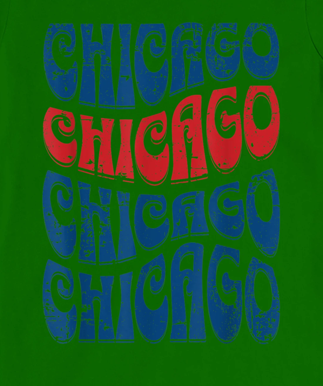 Awesome Chicago Illinois Groovy Retro Distressed Design T-Shirt, Kid T-Shirt and Women T-Shirt