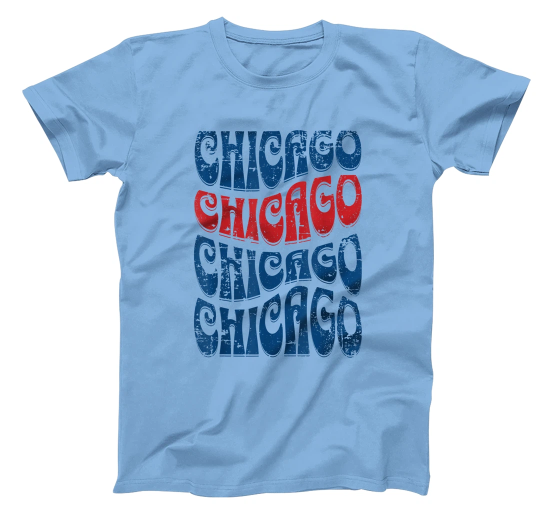 Awesome Chicago Illinois Groovy Retro Distressed Design T-Shirt, Kid T-Shirt and Women T-Shirt