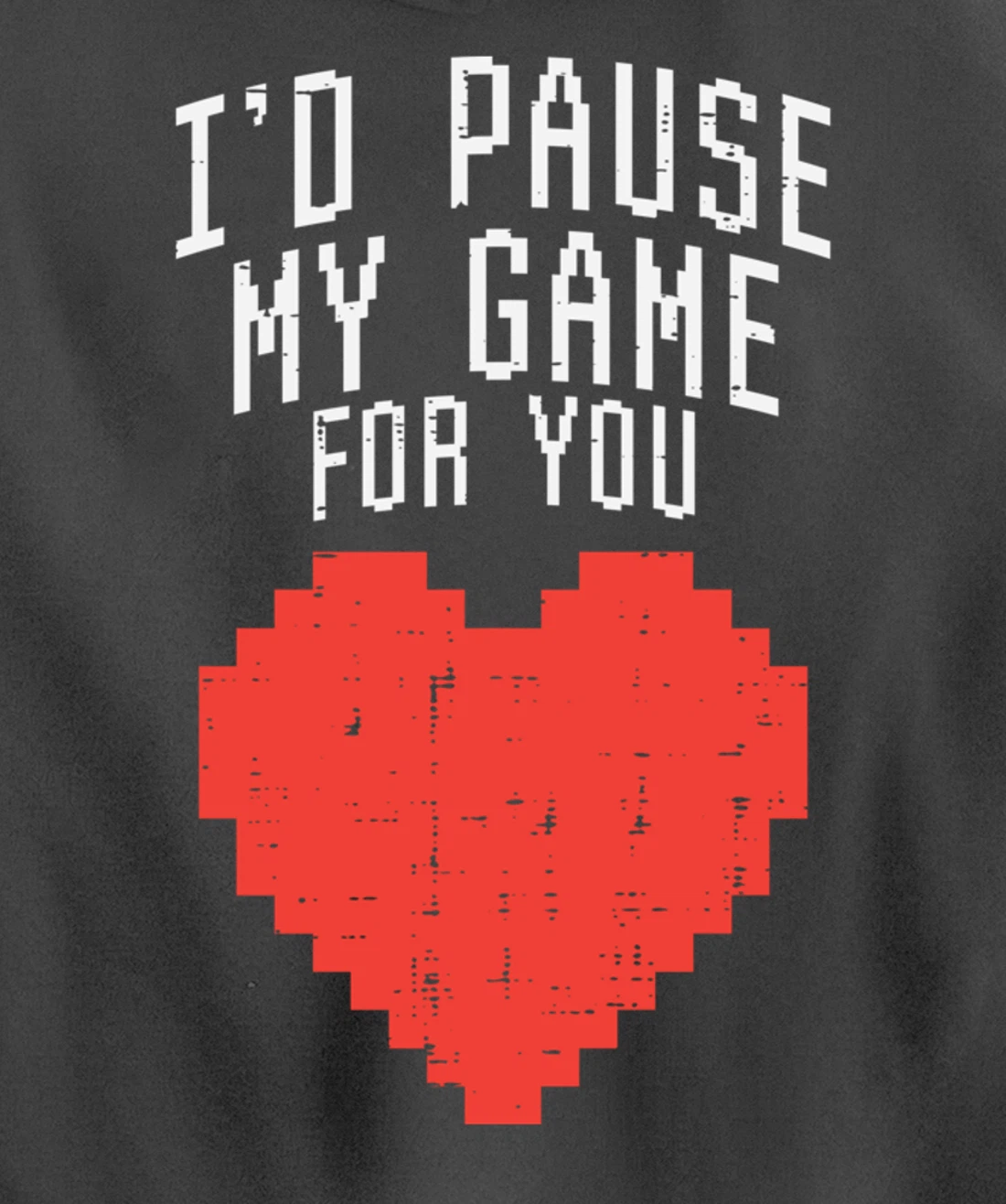 Id Pause My Game For You Pixel Heart Mens Valentines Day Boy Pullover Hoodie