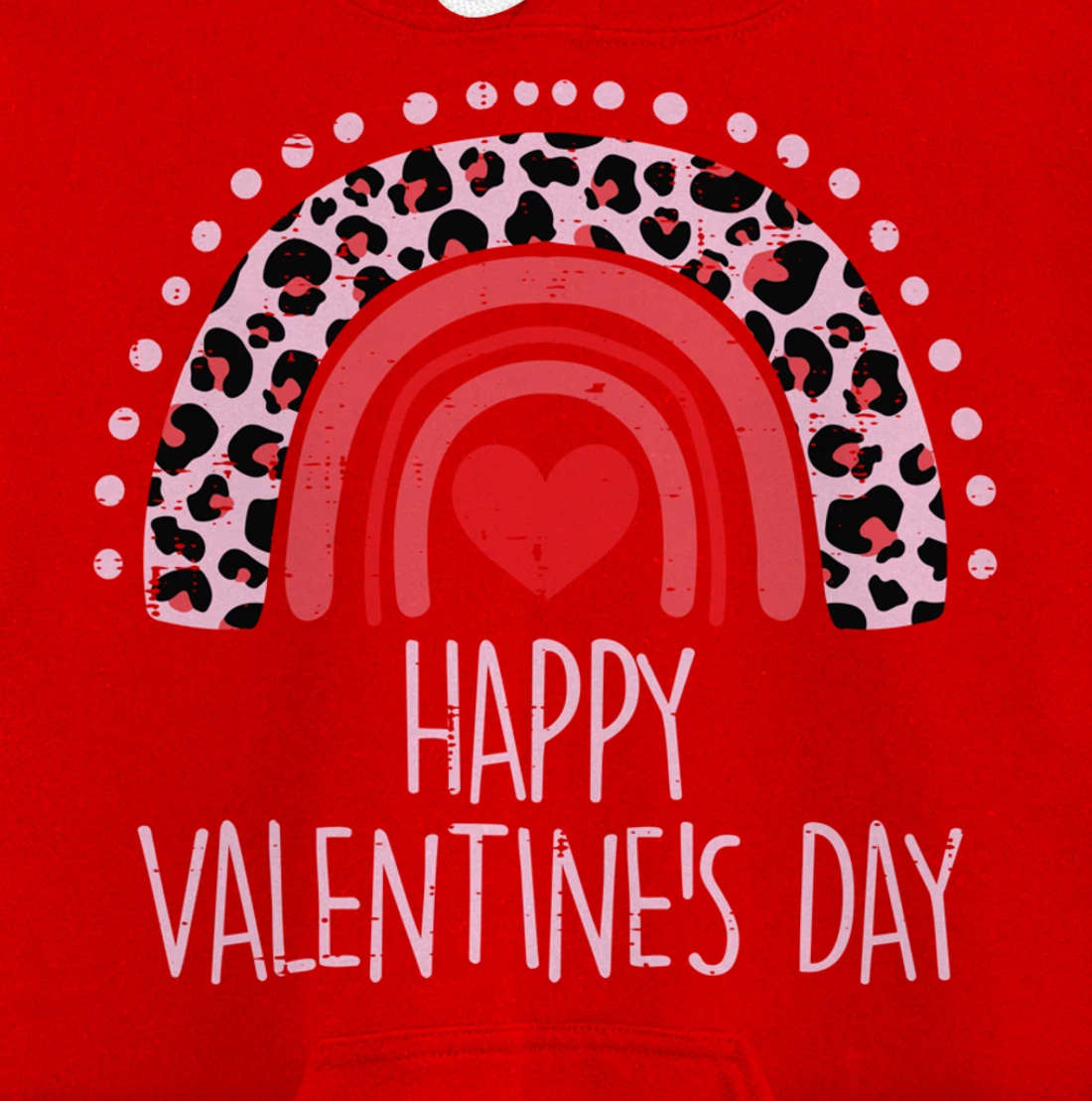 Happy Valentines Day Leopard Rainbow Red Women Valentine Pullover Hoodie