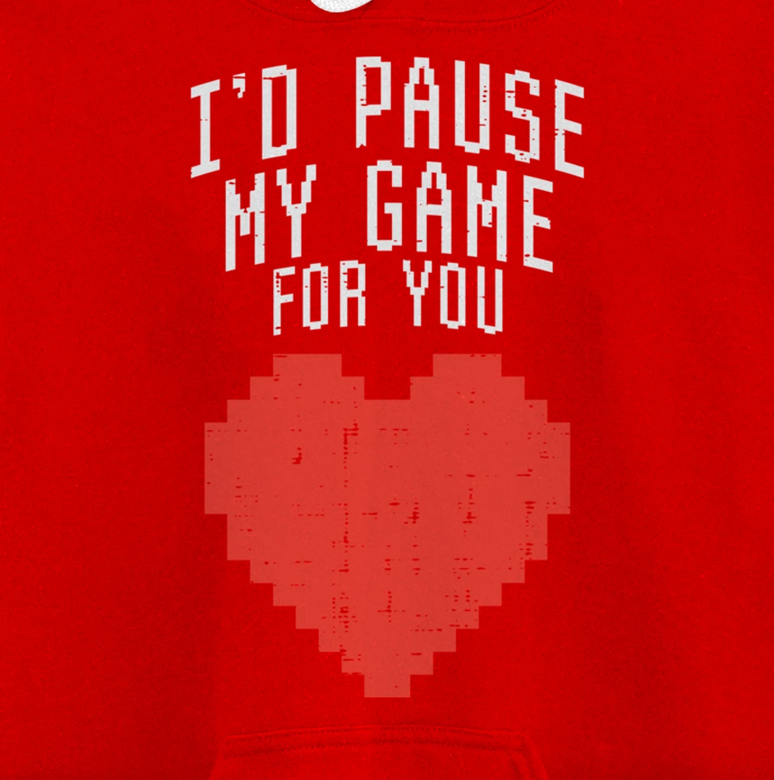 Id Pause My Game For You Pixel Heart Mens Valentines Day Boy Pullover Hoodie
