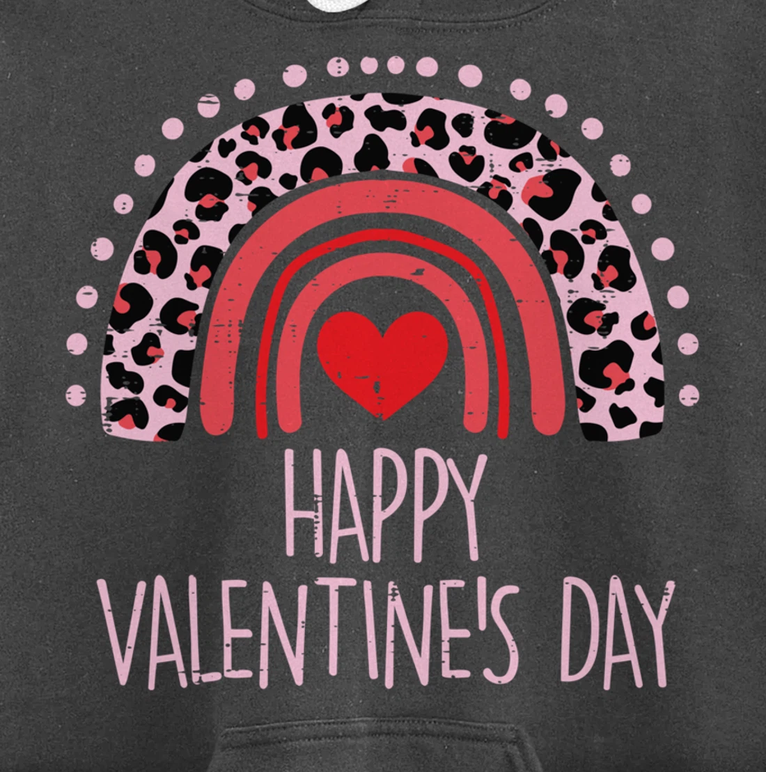 Happy Valentines Day Leopard Rainbow Red Women Valentine Pullover Hoodie