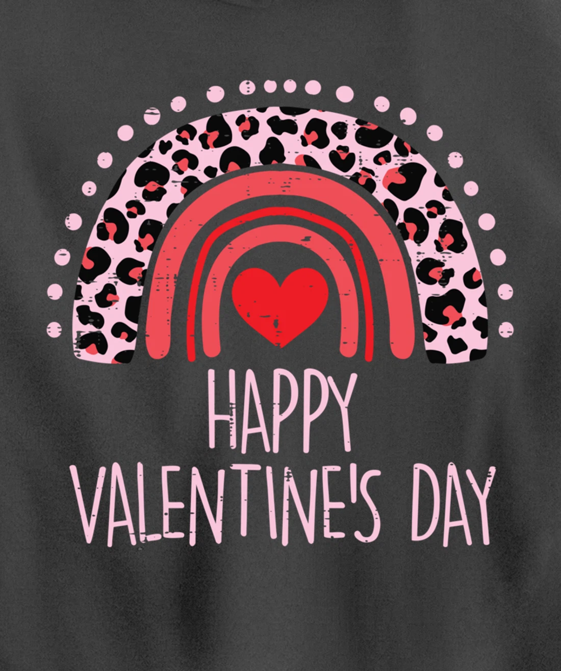 Happy Valentines Day Leopard Rainbow Red Women Valentine Pullover Hoodie