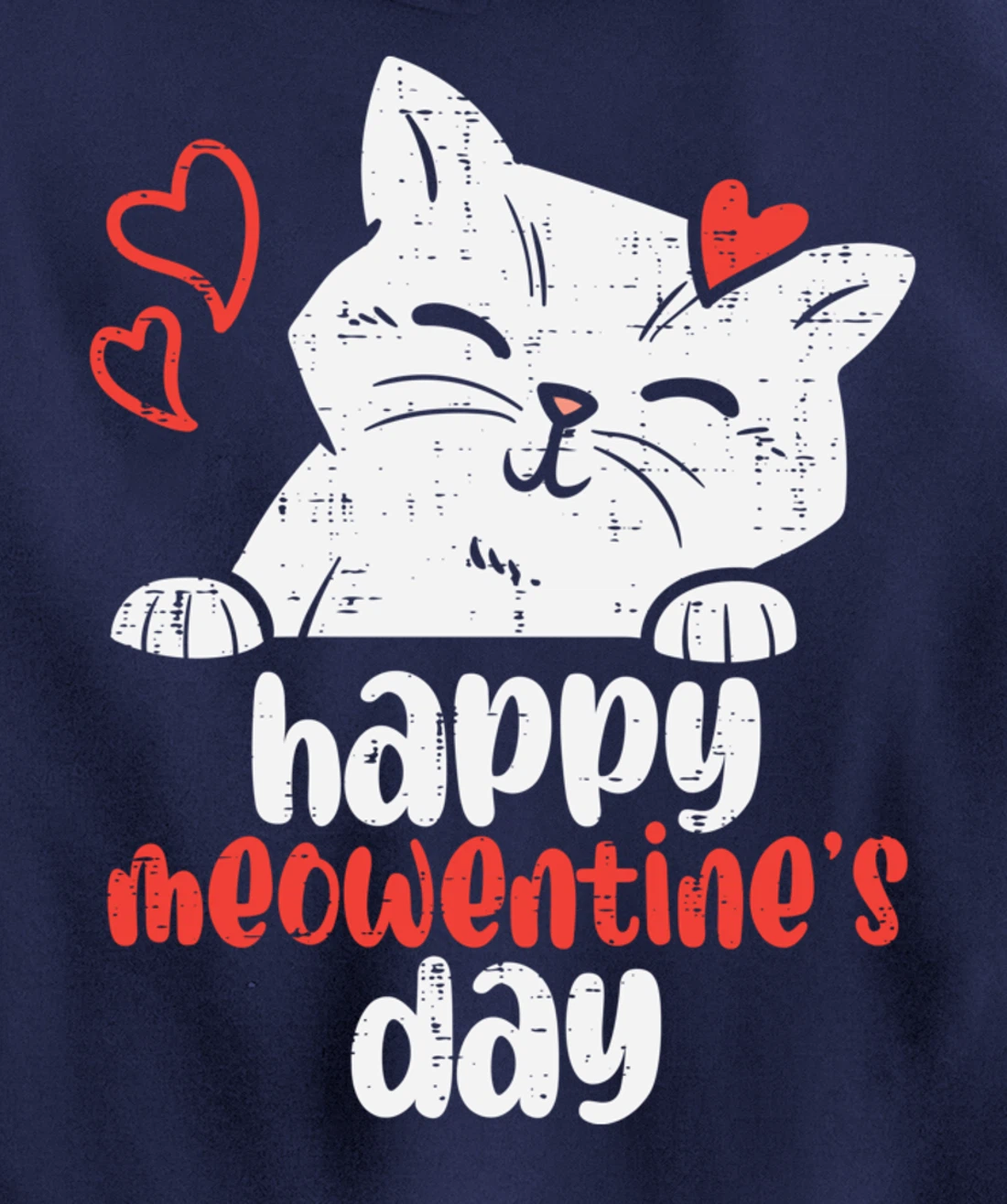 Happy Meowentines Day Cute Valentines Day Cat Lover Women Pullover Hoodie