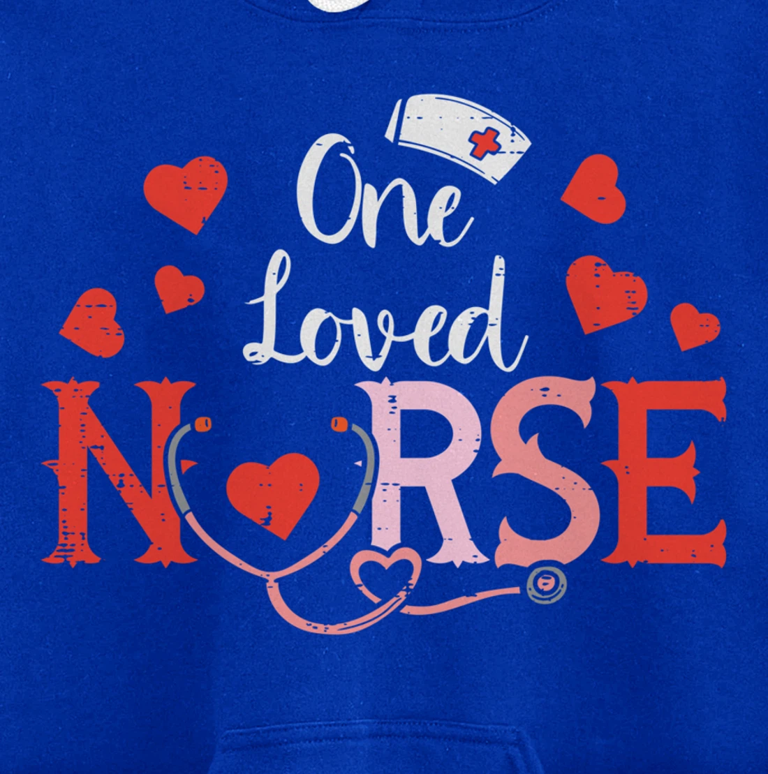 One Loveed Nurse Valentines Day Valentine ER ICU RN Women Pullover Hoodie