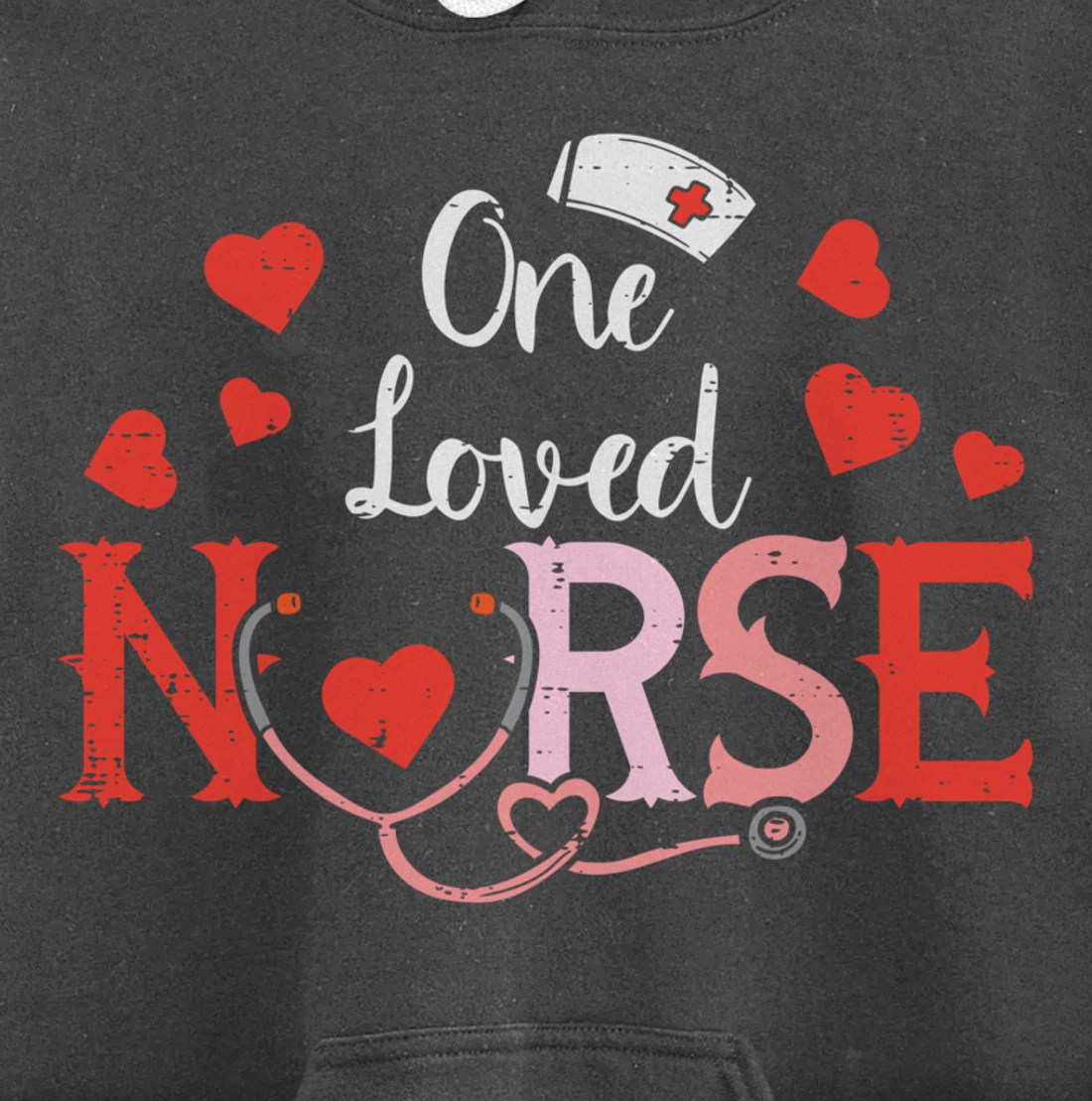 One Loveed Nurse Valentines Day Valentine ER ICU RN Women Pullover Hoodie