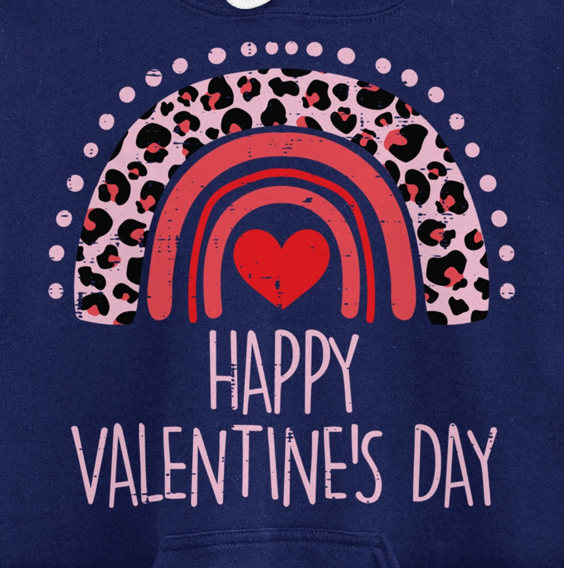 Happy Valentines Day Leopard Rainbow Red Women Valentine Pullover Hoodie