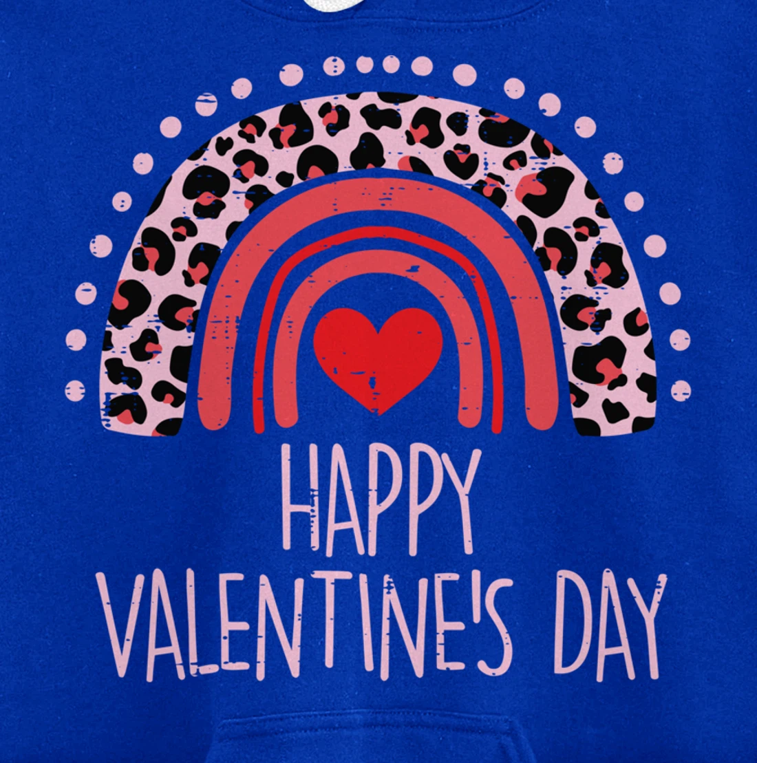 Happy Valentines Day Leopard Rainbow Red Women Valentine Pullover Hoodie