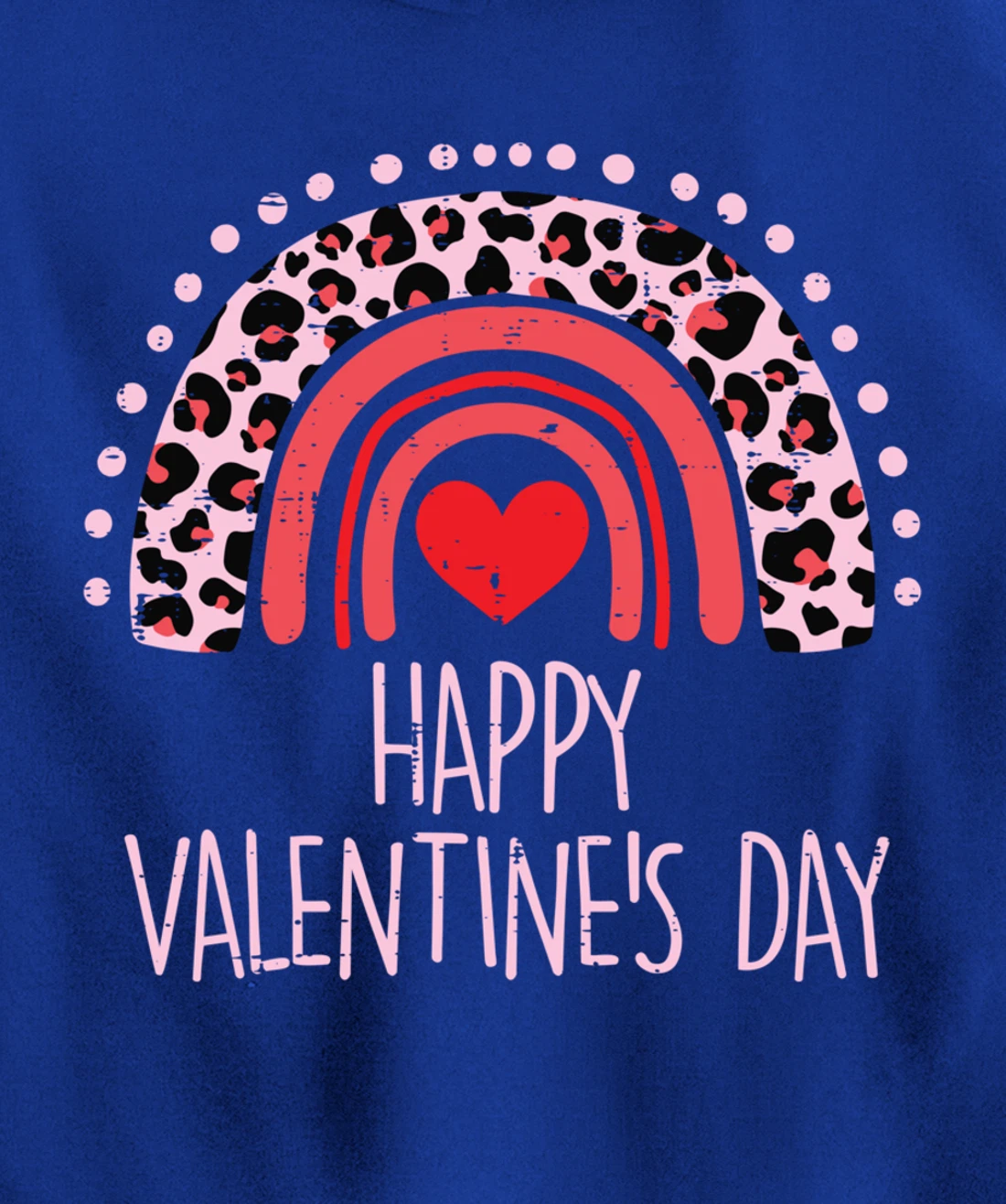 Happy Valentines Day Leopard Rainbow Red Women Valentine Pullover Hoodie